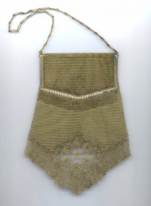 Gold Whiting and Davis Princess Mary Mesh Purse with Venetian Lace Fringe