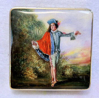 Sterling Silver Enamel Guilloche Compact