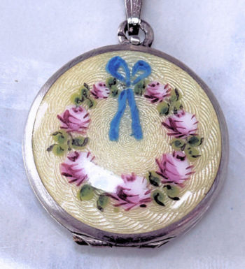 Enamel Guilloche Locket