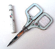 Sterling Silver Needle Case and Scissors