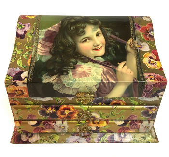 Celluloid Dresser Box with Contents