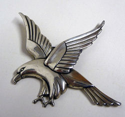 Coro Sterling Silver Eagle Brooch