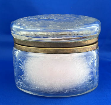 Figural Etched Powder Jar