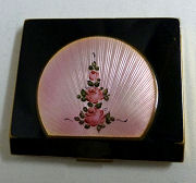 Black and Pink Enamel Guilloche Compact
