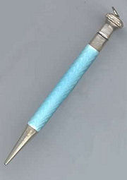 Sterling Silver Enamel Guilloche Pencil