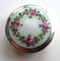 Wells Sterling Silver Enamel Guilloche Compact